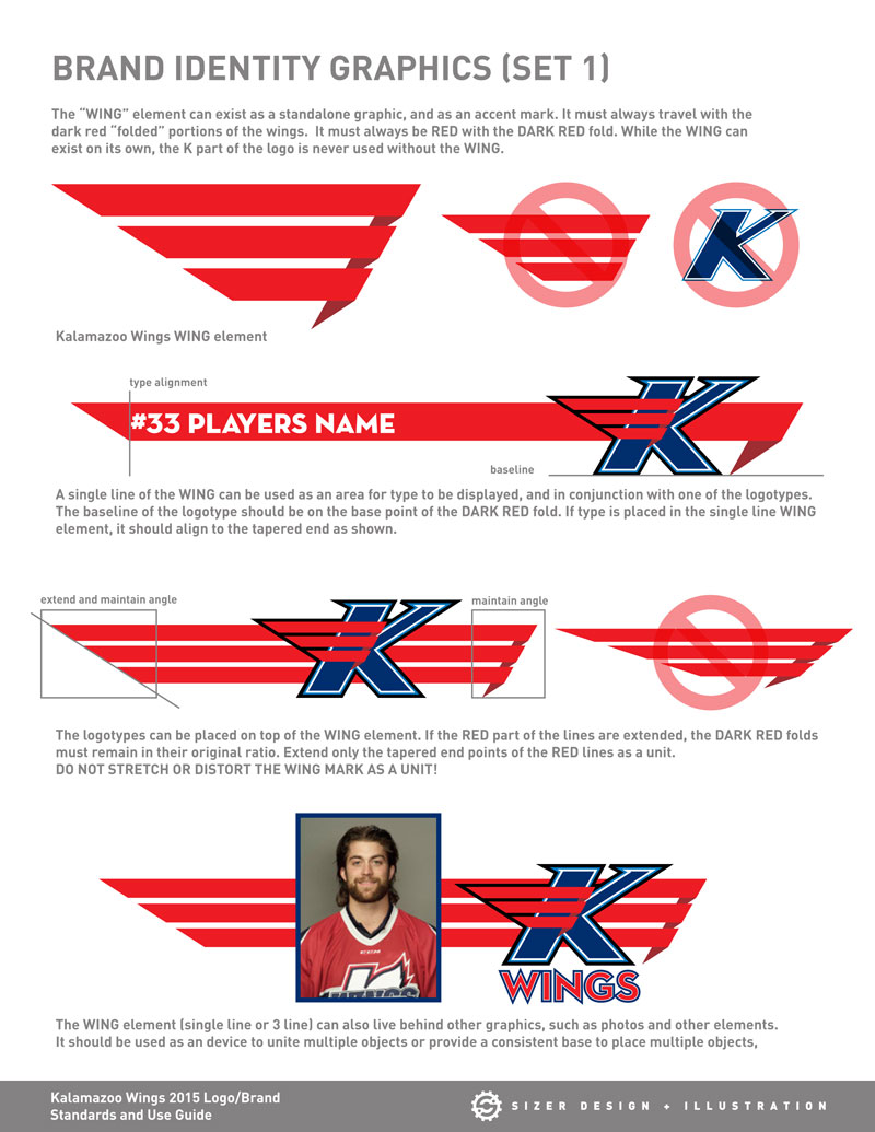 KALAMAZOO WINGS HOCKEY Sizer Design + Illustration