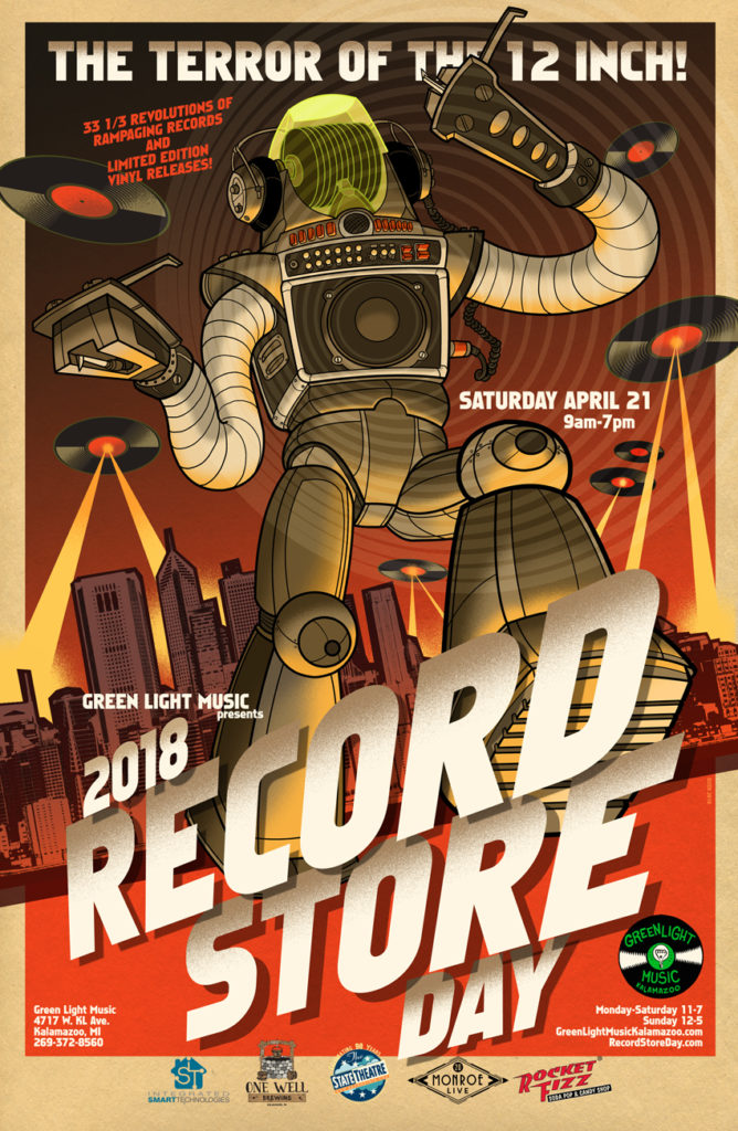 Record Store Day 2018 Poster Sizer Design + Illustration